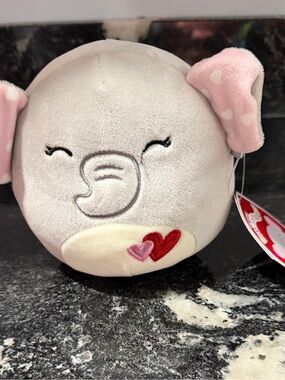 Ellie Gray and Pink Elephant Squishmallow Plush